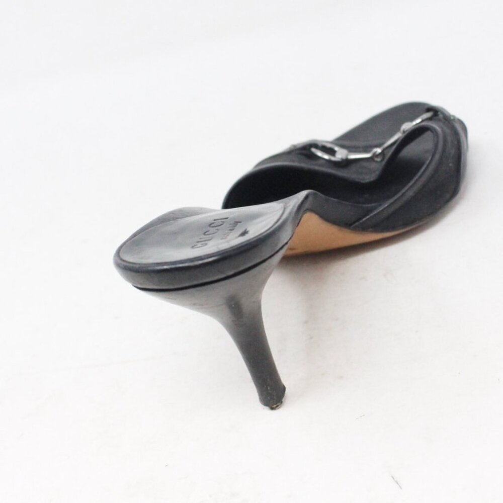 Gucci #82LVPX Horsebit Canvas Heels Size 39 - Picture 6 of 8